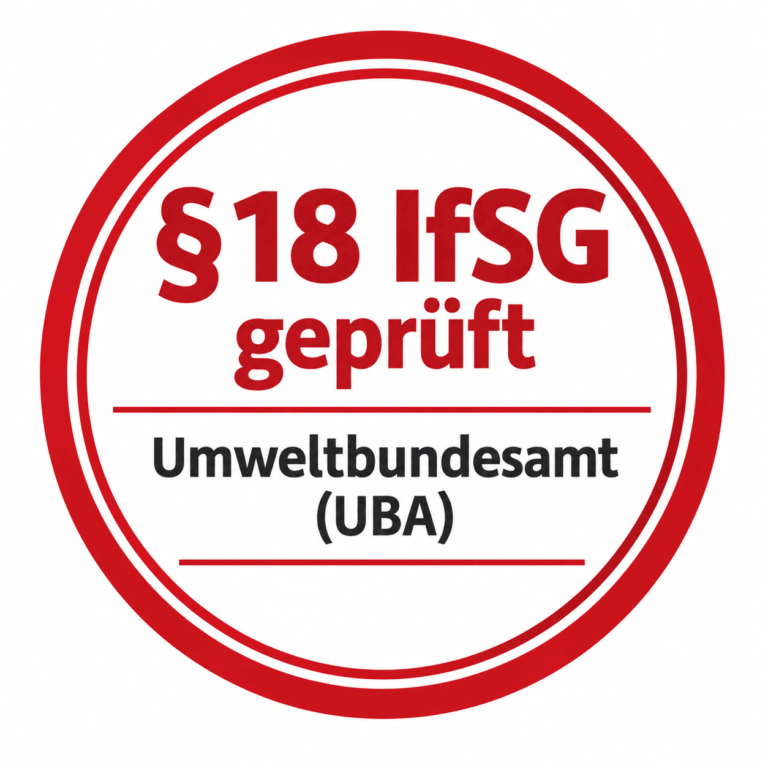 UBA-Prüfung gemäß § 18 Infektionsschutzgesetz – Produkt gelistet