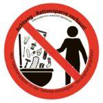 Hinweisaufkleber für die Toilette
