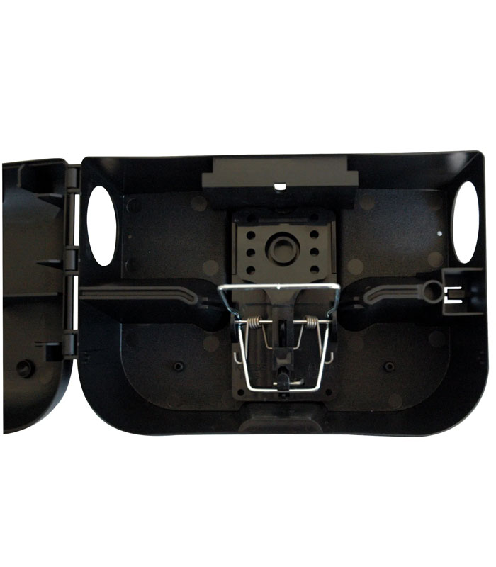 Köderbox für Ratten mit Schlagfalle bestückt